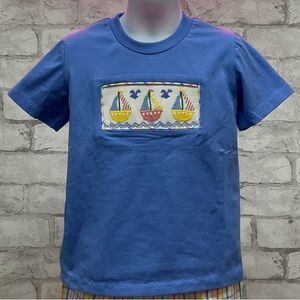 Smocked t-shirt with Sailboats